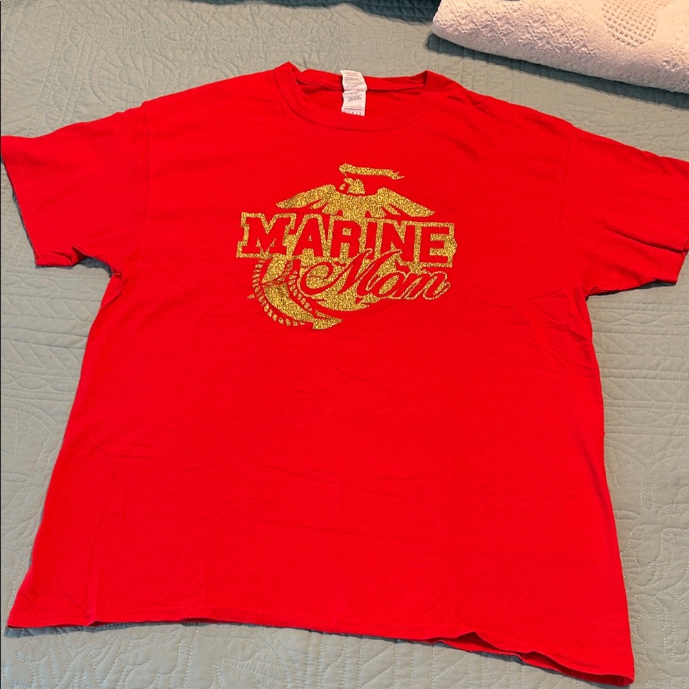 Gildan Red Marine Mom Short Sleeve Tee